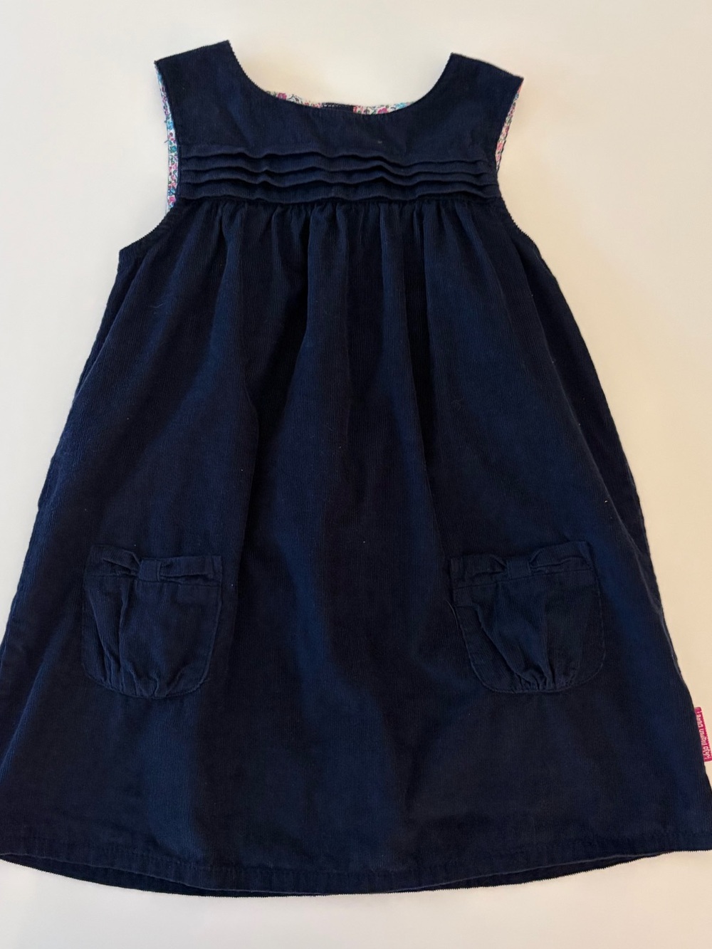Jojo Maman Bebe Navy Corduroy Pinafore Dress